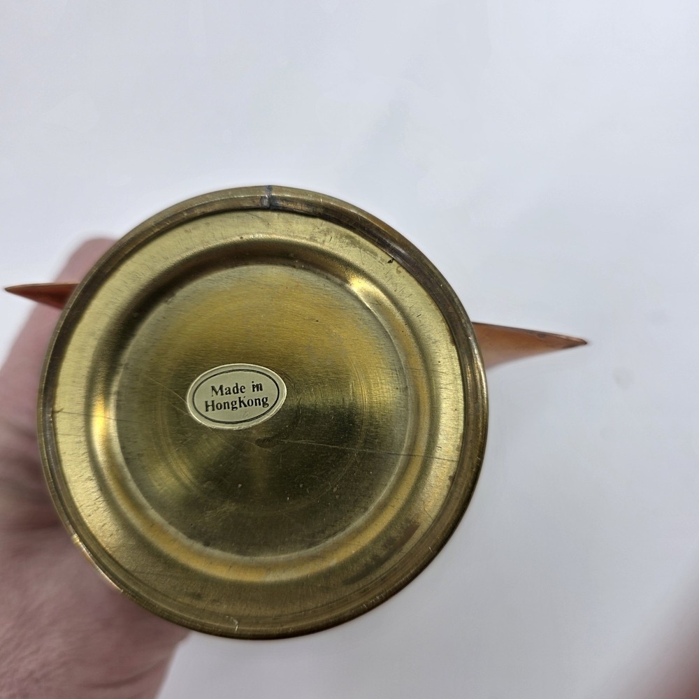 Vintage Brass & Copper Angel Candle Holder Figurine Christmas Ornament Festive - Picture 5 of 6